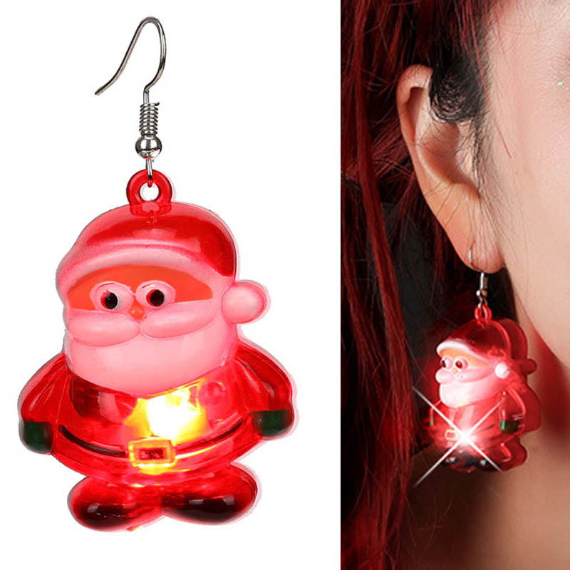 LED サンタクロース ステンレス フックピアス: ステンレスピアス