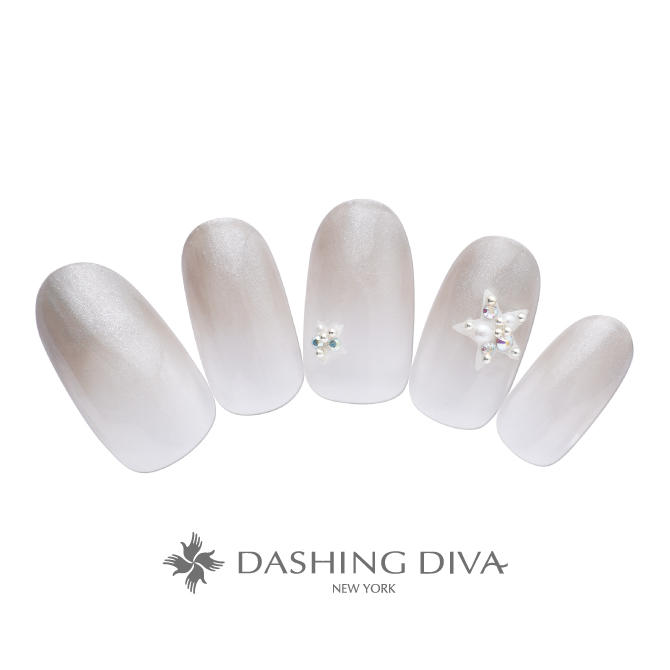 キレイ目グラデーションにキラキラの星アート（E04-23）｜ネイル