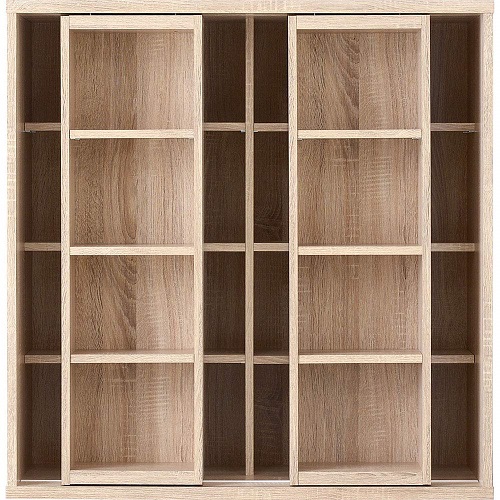 ダブルスライド書棚 奥深タイプ 900幅 OK kss-0008br-12-ok オーク