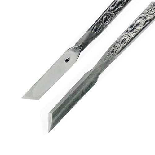 安来鋼白紙付槌目入共柄彫刻刀 7本組 龍 清玄(河清) 彫刻刀