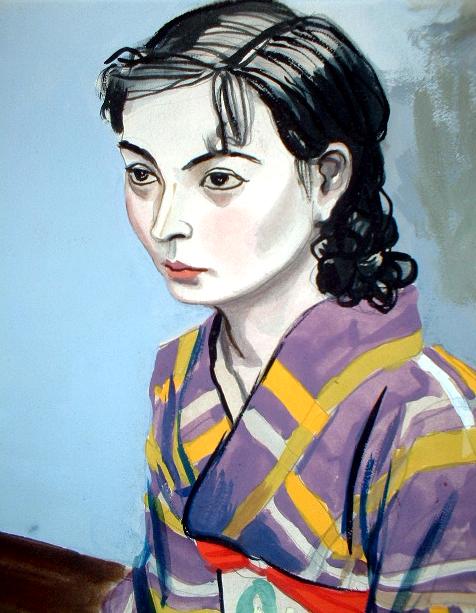 中西利雄 和装（水彩15号）