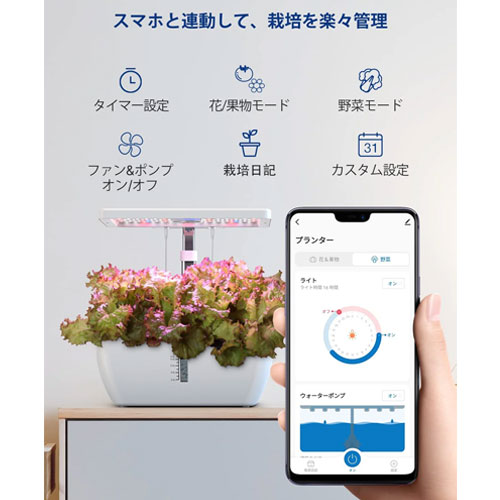 e-TREND｜iDOO ID IG302S WH [水耕栽培キット 12株用 LEDライト付き