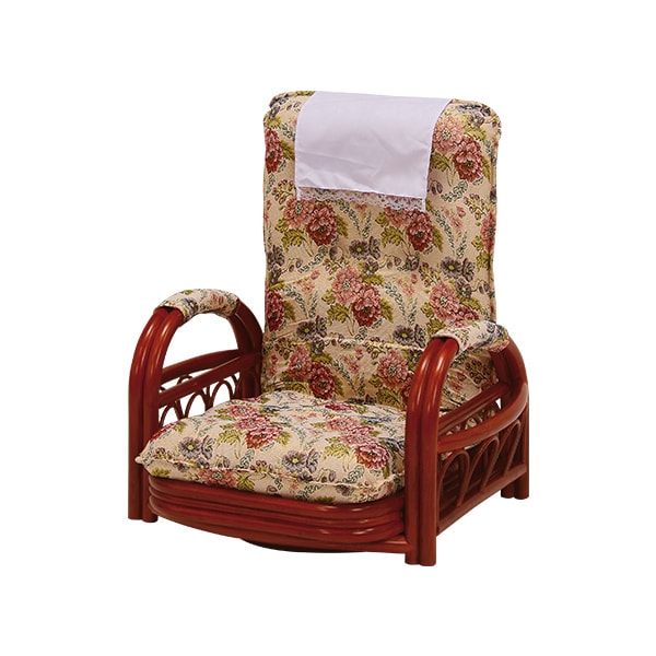 籐リクライニング回転座椅子(ロータイプ): 家具・インテリア／は