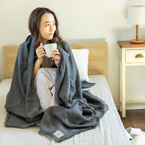 商品詳細：【ベビーアルパカ】1重ガーゼ スローケット｜emonya／ええもんや