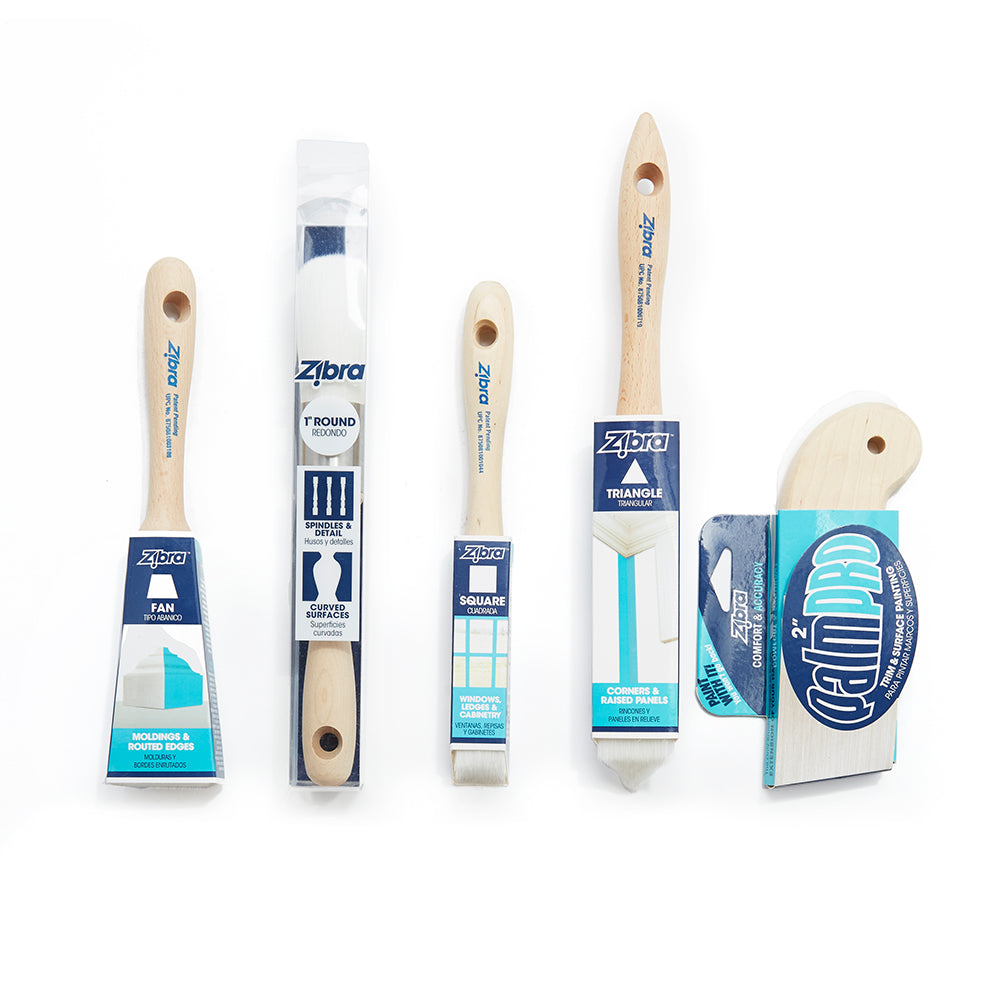 Detail Paintbrush Kit - 5 Piece | Paint Brush Set | Zibra