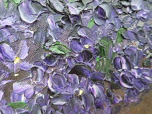 可憐なスミレの油絵 - 薔薇と天使のアンティーク