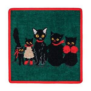 フェイラー×くらはしれい‟冬支度の黒猫たち”のハンカチ、コスメ