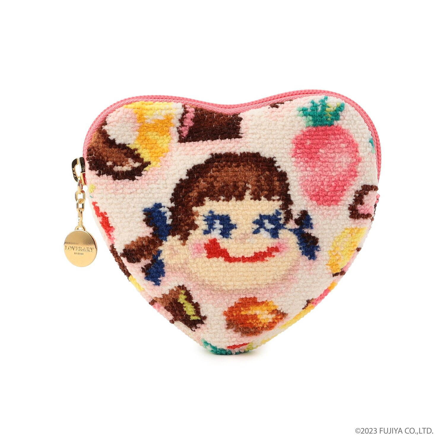 ペコちゃんとラブラリー バイ フェイラーのコラボハンカチ、ミルキーや