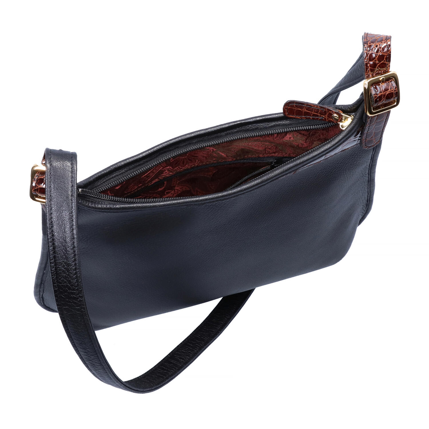 鹿革 ワニ革 薄マチ ショルダーバッグ | 有限会社 中澤 | Japan