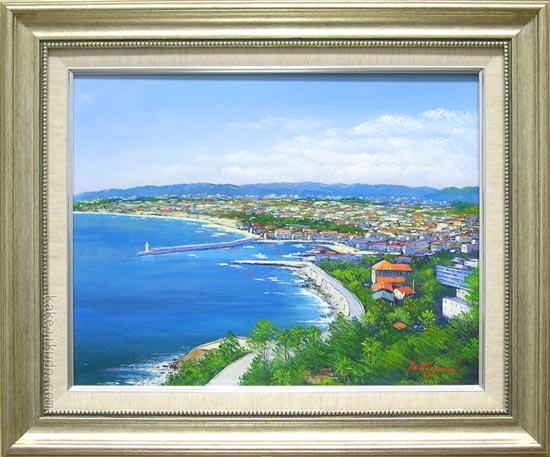 絵画 油絵 南フランス地中海コートダジュール （滝川英彦） 送料無料