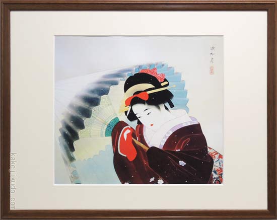 伊東深水 絵画 『吹雪』 送料無料 【複製】【美術印刷】【巨匠】【変型