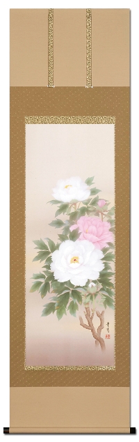 牡丹 吉田豊青 尺五！ 花鳥画 - 掛け軸（掛軸）販売通販なら掛け軸総本家