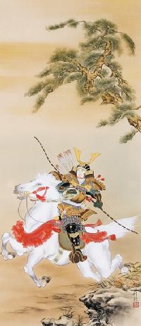 武者 川島利行 尺八立 肉筆！ 端午の節句 - 掛け軸（掛軸）販売通販