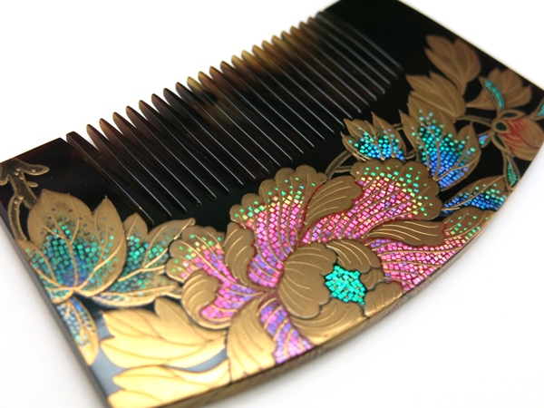 べっ甲螺鈿金蒔絵櫛と櫛止め | べっ甲かんざし・髪飾り・和装小物専門