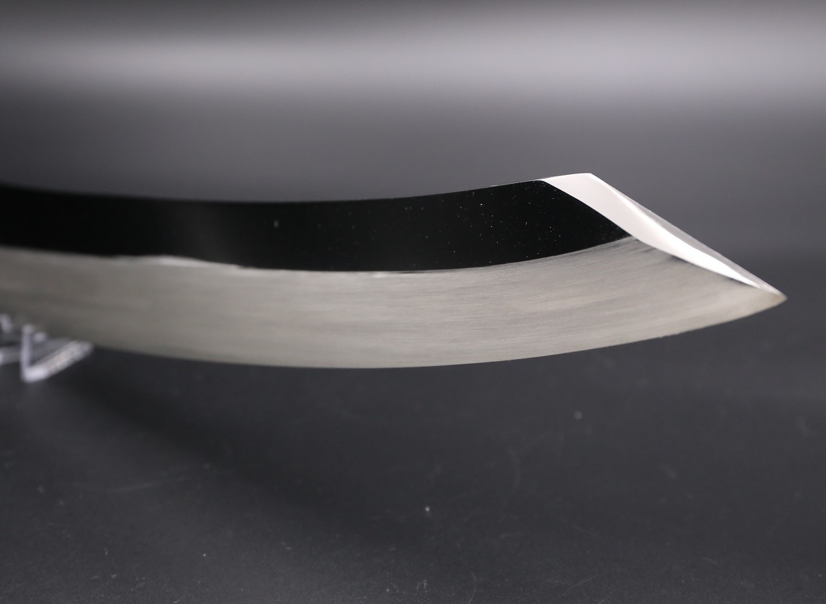 特注 切付柳刃 V金10号 390mm 全鋼本焼 平鏡面 巾広52mm 鬼反り 黒檀柄