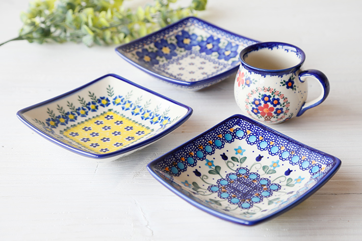 スクエアボウル・ポーリッシュポタリー(ポーランド食器)