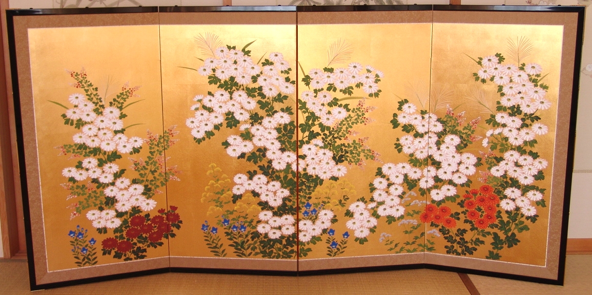 金屏風 日本画金屏風の製造/通信販売(通販) 御子柴屏風店