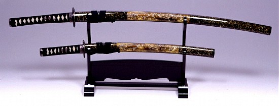 日本刀 DT龍虎【大小セット（2本掛木台付）】