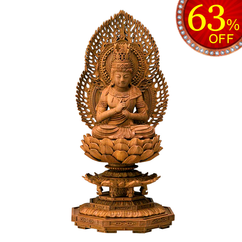 大日如来 - 八角台座の白檀で作った本格仏像｜ひだまり仏壇