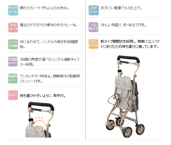 ウィズワン(象印ベビー)】シルバーカー キュートミニ| 手押し車 通販の