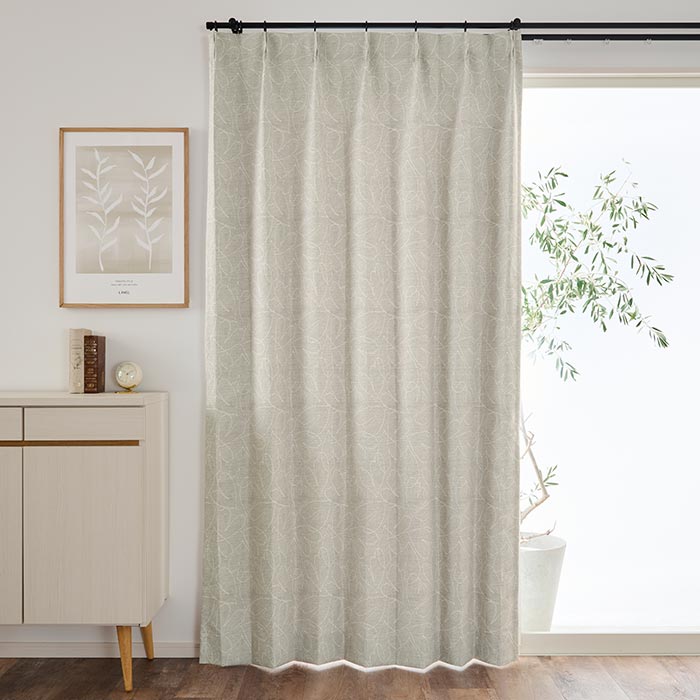 手書き風のハート柄がおしゃれな2級遮光カーテン クオレ（D-1193