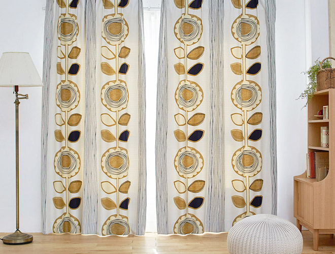 2級遮光カーテン ひまわり（D-1196）｜カーテン通販専門店インズ