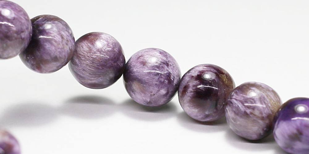 高品質]エンジェルフェザーチャロアイトブレスレット（約11mm玉