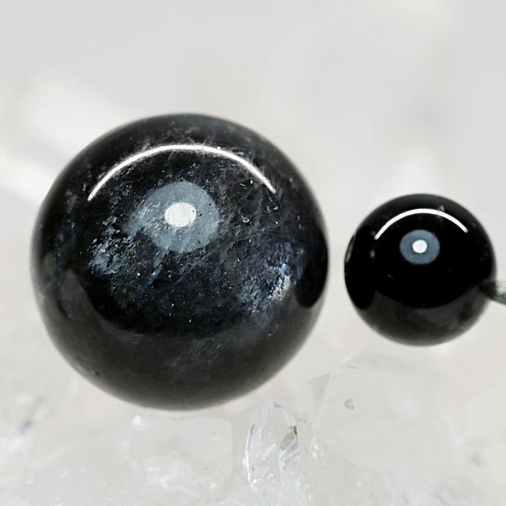 ブラジル産]天然ブラックスターアクアマリン丸玉/スフィア（球体直径