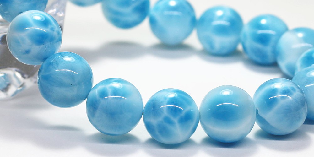 最高品質]宝石質ラリマーブレスレット（約11.5mm玉） - 埼玉県吉川市の