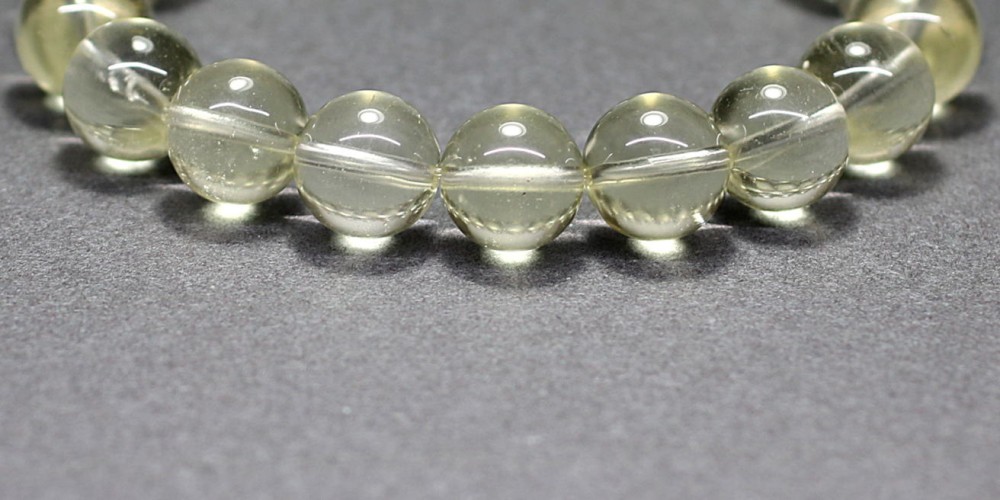 最高品質]天然リビアングラスブレスレット（約11mm玉） - 埼玉県吉川市