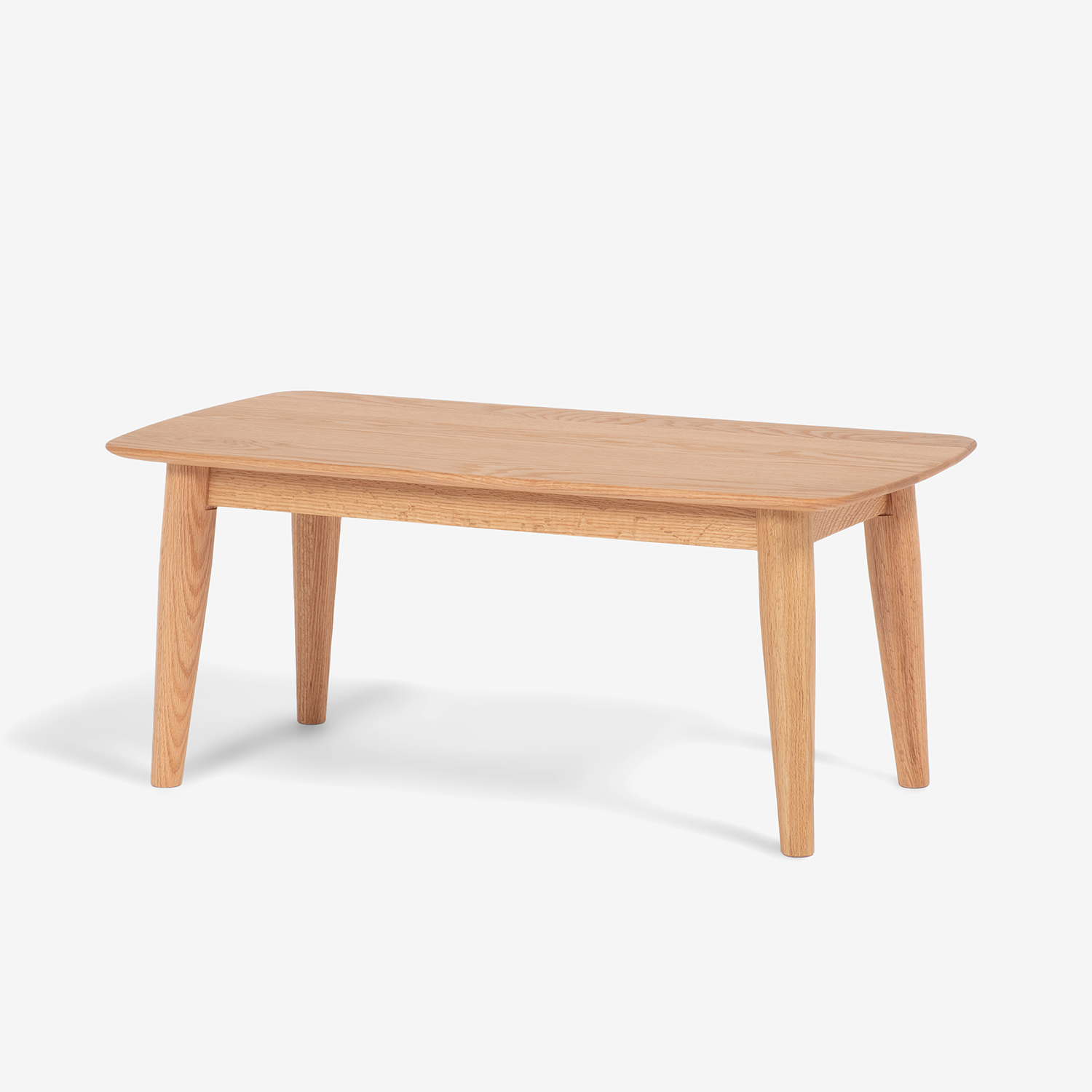 センターテーブル「シネマ2」楕円型 レッドオーク材 ホワイトオーク色