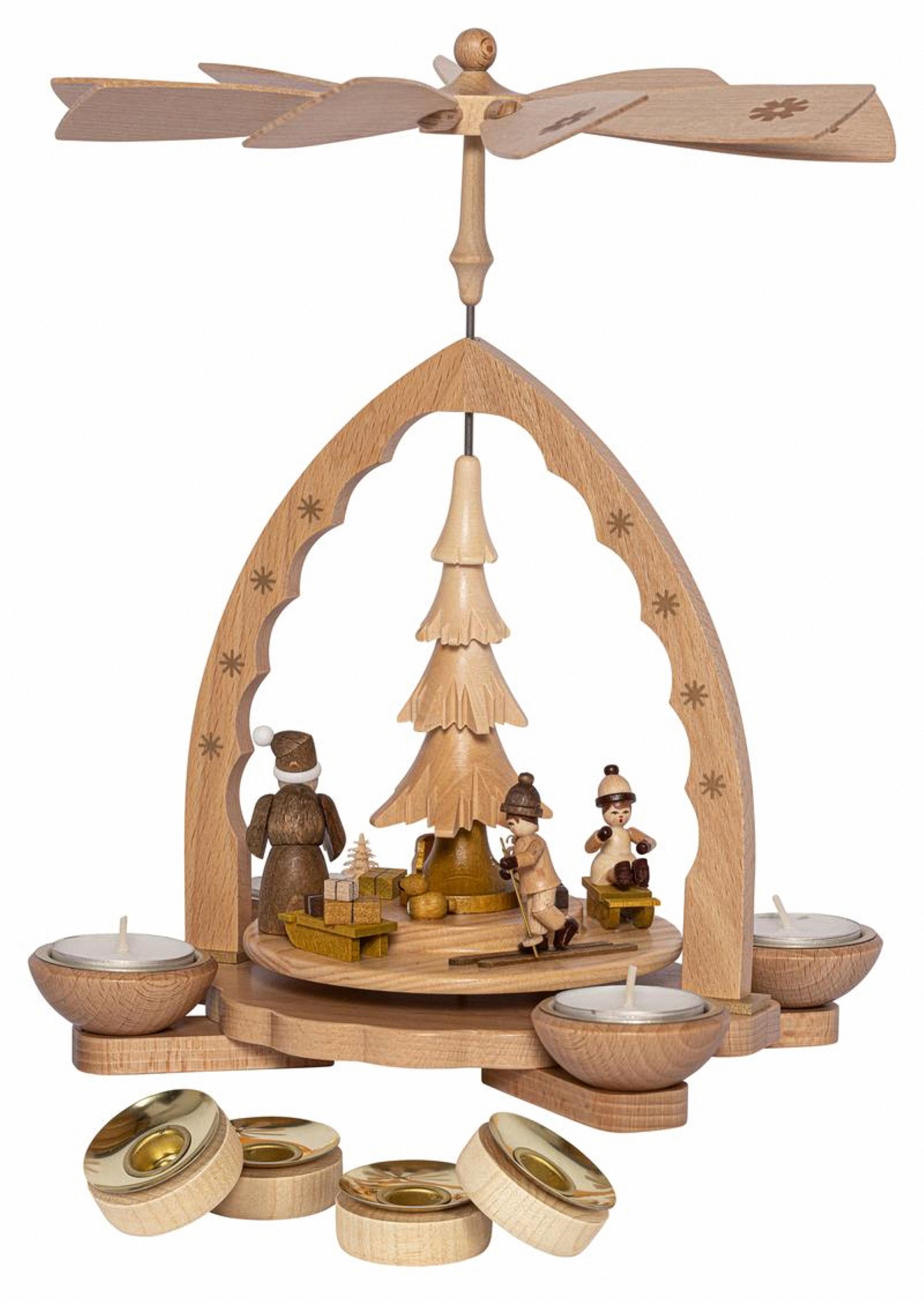 クリスマスピラミッドクリスマスの森の自然ティーライトとキャンドル