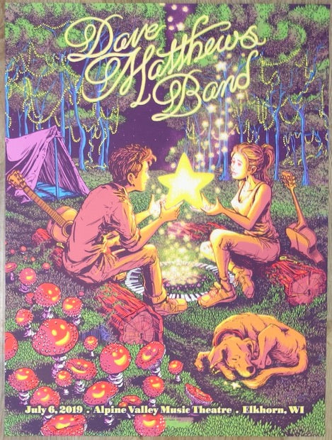 2019 Dave Matthews Band - Alpine II Silkscreen Concert Poster by