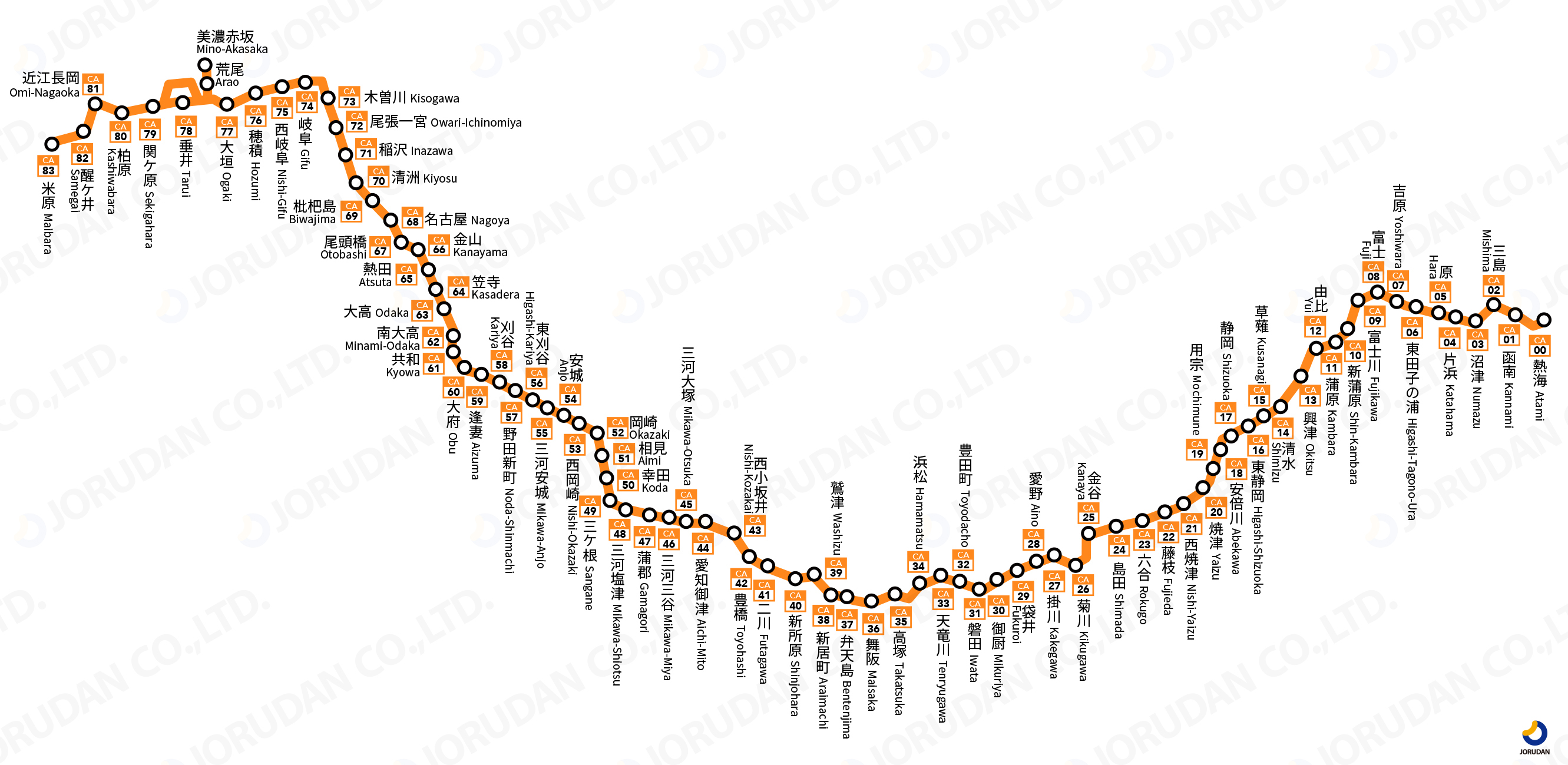 東海道本線（東海）の路線図・地図 - ジョルダン