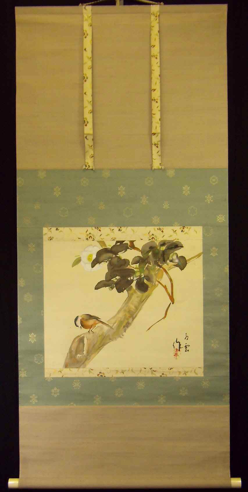 京都の掛軸専門店 古美術神宮堂 掛軸 彩色花鳥画