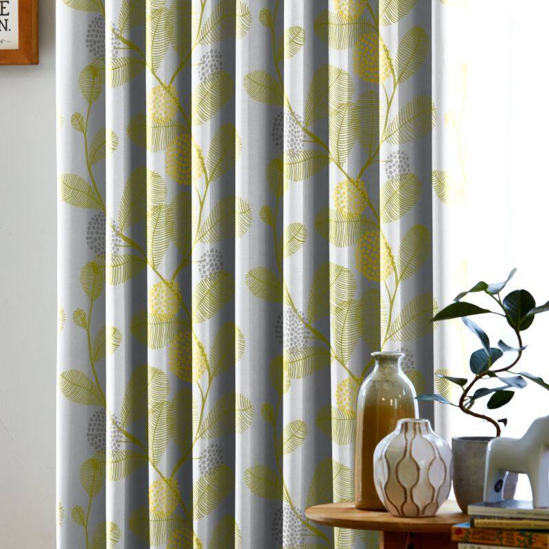 ミモザ カット生地 JE-19048 グリーン ｜ジャストカーテン