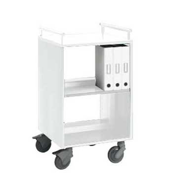 LW13CC-Z25 オカムラ ブックトラック パッセント 本体小型2段 ブラック