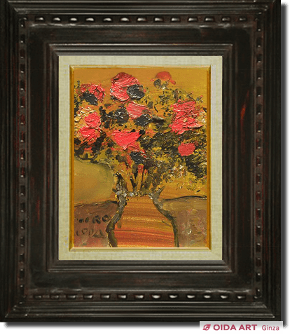 織田広喜 赤い花B | 絵画など美術品の販売と買取 | 東京・銀座 おいだ美術