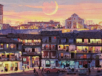 笹倉鉄平 マヨール広場 | 絵画など美術品の販売と買取 | 東京・銀座