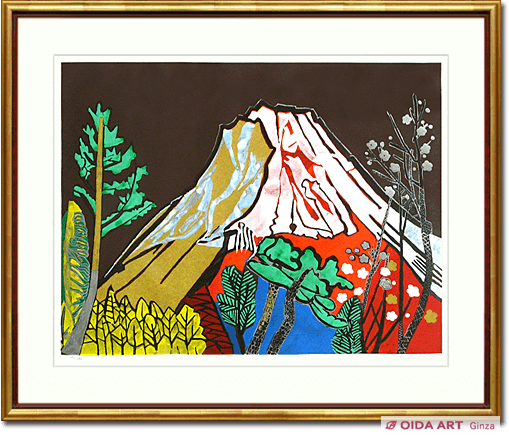 片岡球子 目出度き赤富士 | 絵画など美術品の販売と買取 | 東京・銀座