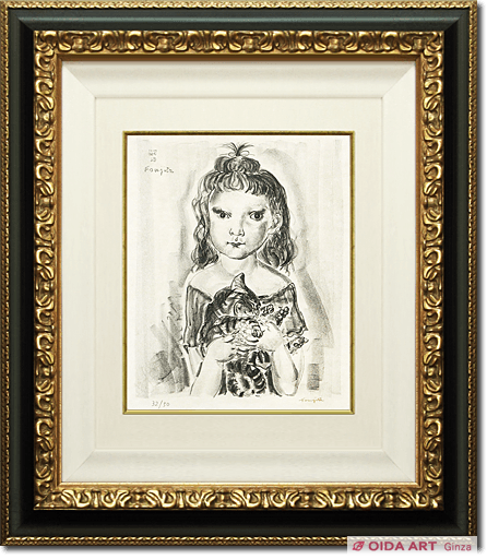 藤田嗣治 猫を抱く少女 | 絵画など美術品の販売と買取 | 東京・銀座