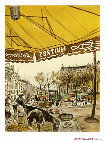 藤田嗣治 魅せられし河『テルヌ広場』 | 絵画など美術品の販売と買取