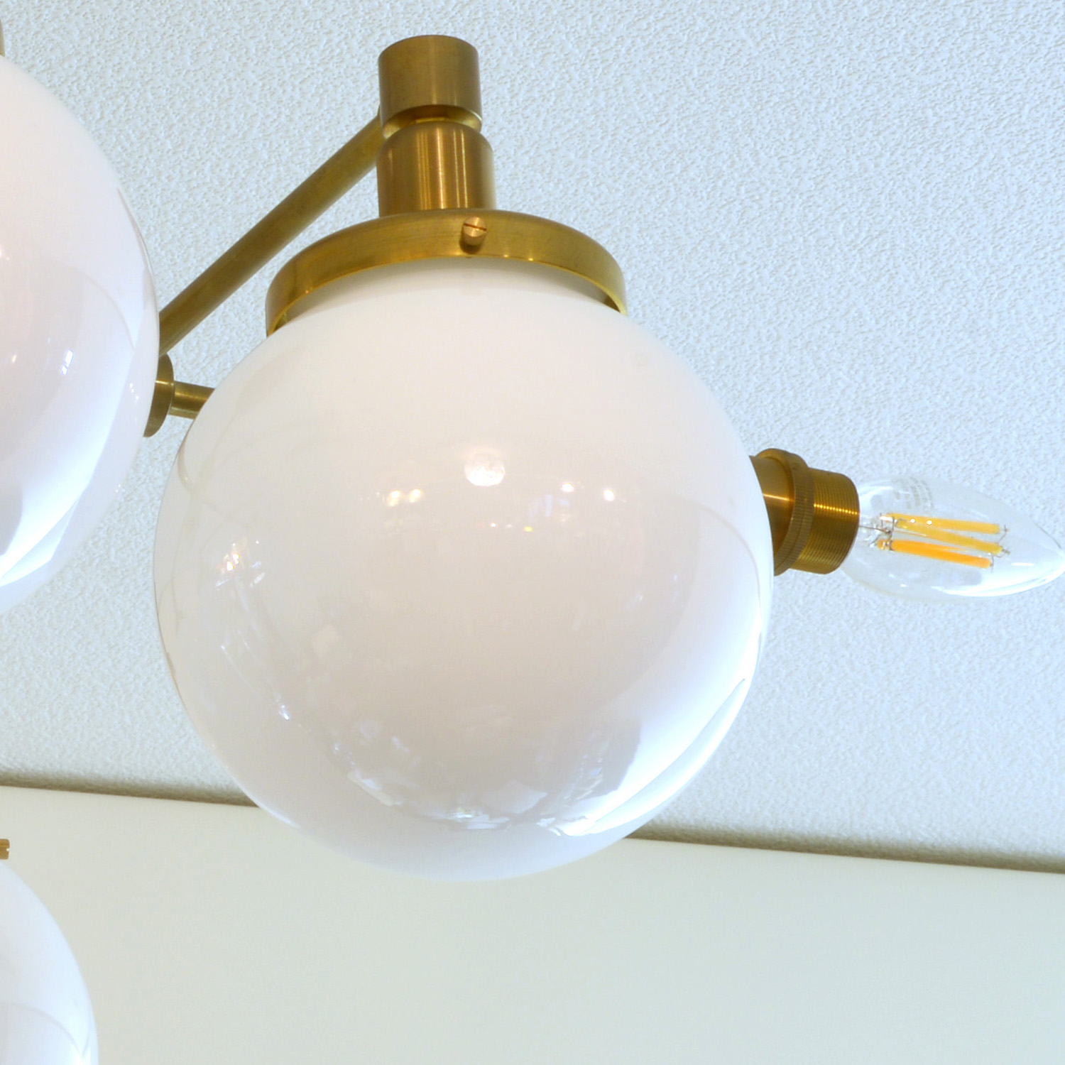 インダストリアルライト 真鍮生地8灯シーリングライト SSL401iGW 乳白