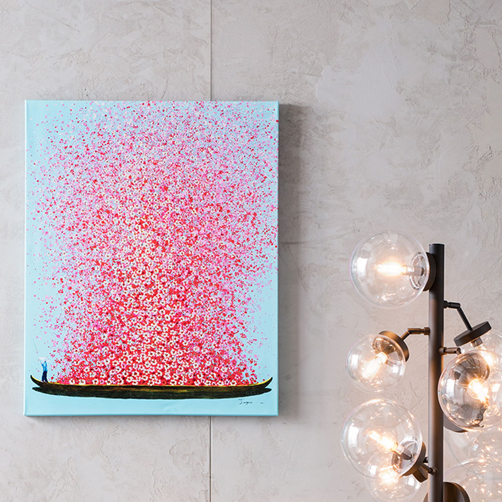 ドッグウィズパイナップル 80x80cm アート - アート・インテリア絵画の