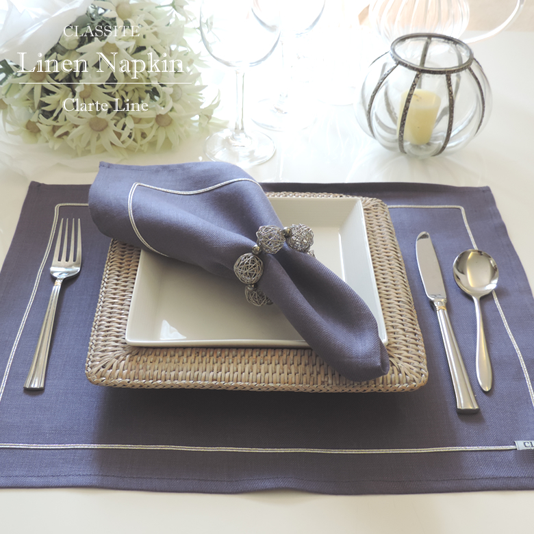リネン ナプキン Clarte line （45x45cm）