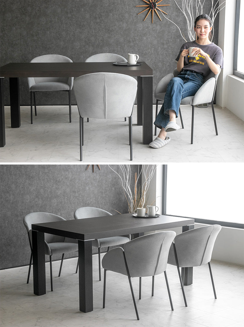 lushroom 【2脚セット】 ダイニングチェア ファブリック グレー