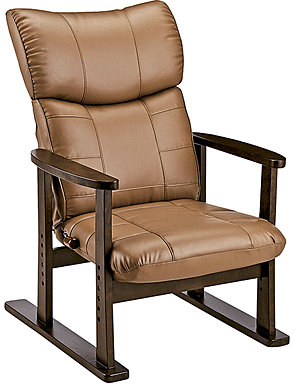 日本製の高座椅子 スーパーソフトレザー 大河 YS-D1800HR ブラウン