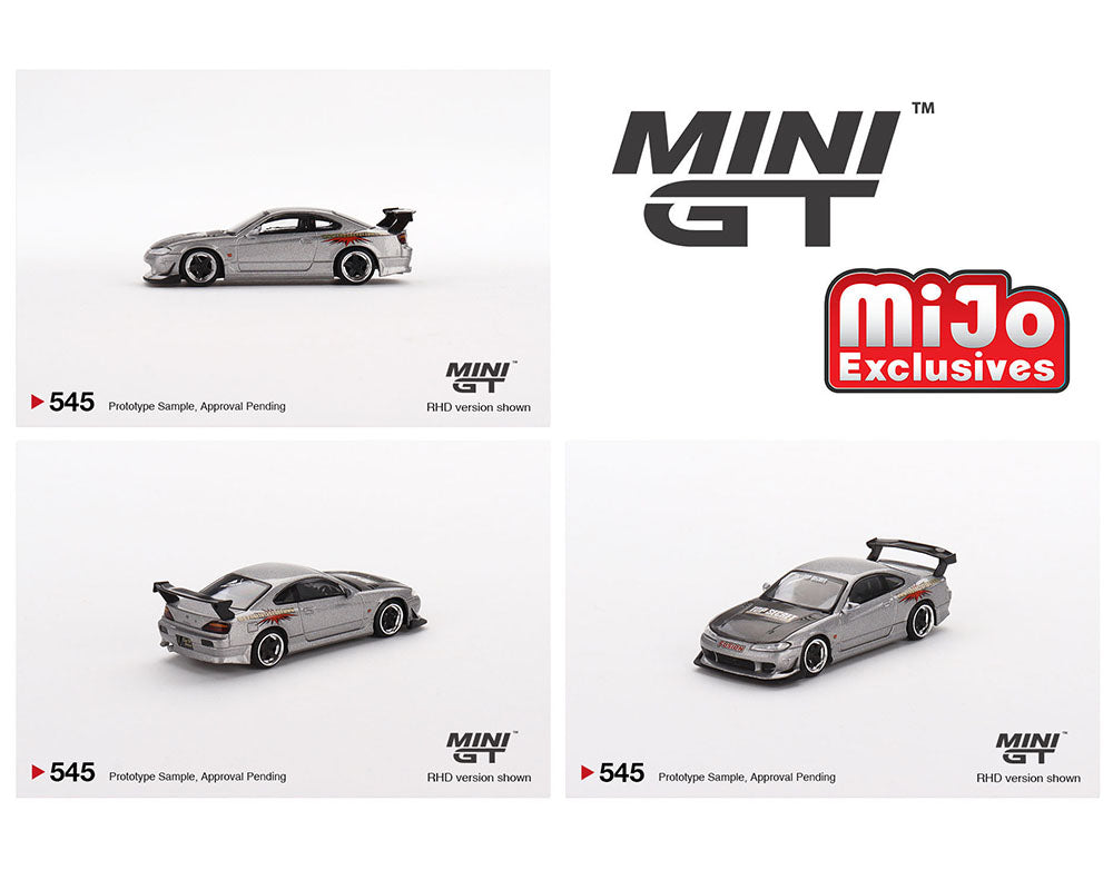 MINIGT 1:64 Nissan Silvia Top Secret (S15) in Silver – Model Cars