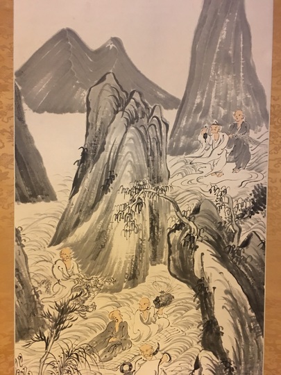 藤本鉄石 十六羅漢渡海図｜古美術・掛け軸の販売・買取・鑑定-松本松栄堂