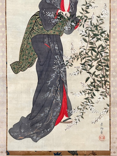 山口素絢 秋美人図｜古美術・掛け軸の販売・買取・鑑定-松本松栄堂